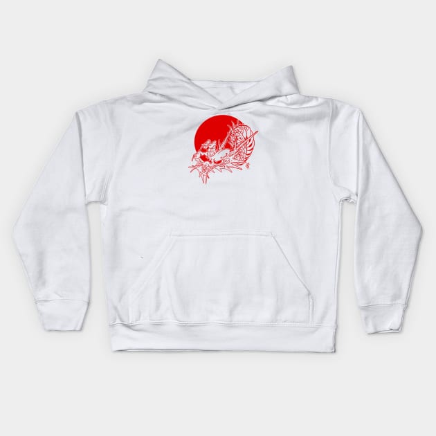 Redline Dragon 2 Kids Hoodie by Hori Chou Tattoo